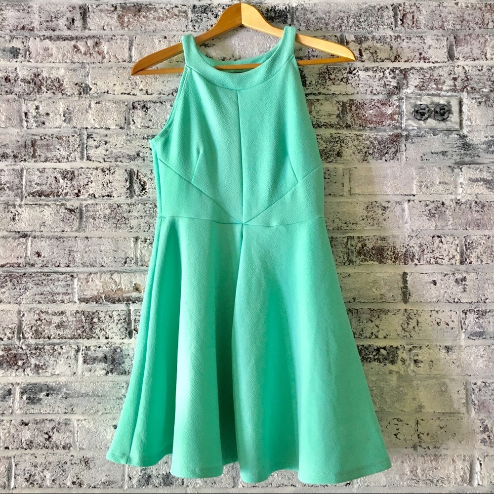 Mint green, racer back- skater dress